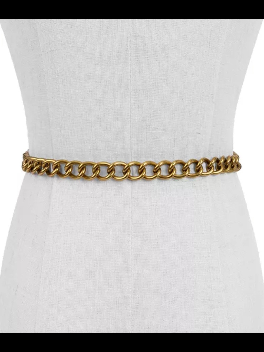 Kurt Geiger Gold Eye Charm Chain Belt with Teal Accent - Picture 3 of 4